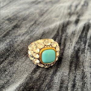Giftable ⭐️❤️ Gold and Turquoise Statement Ring